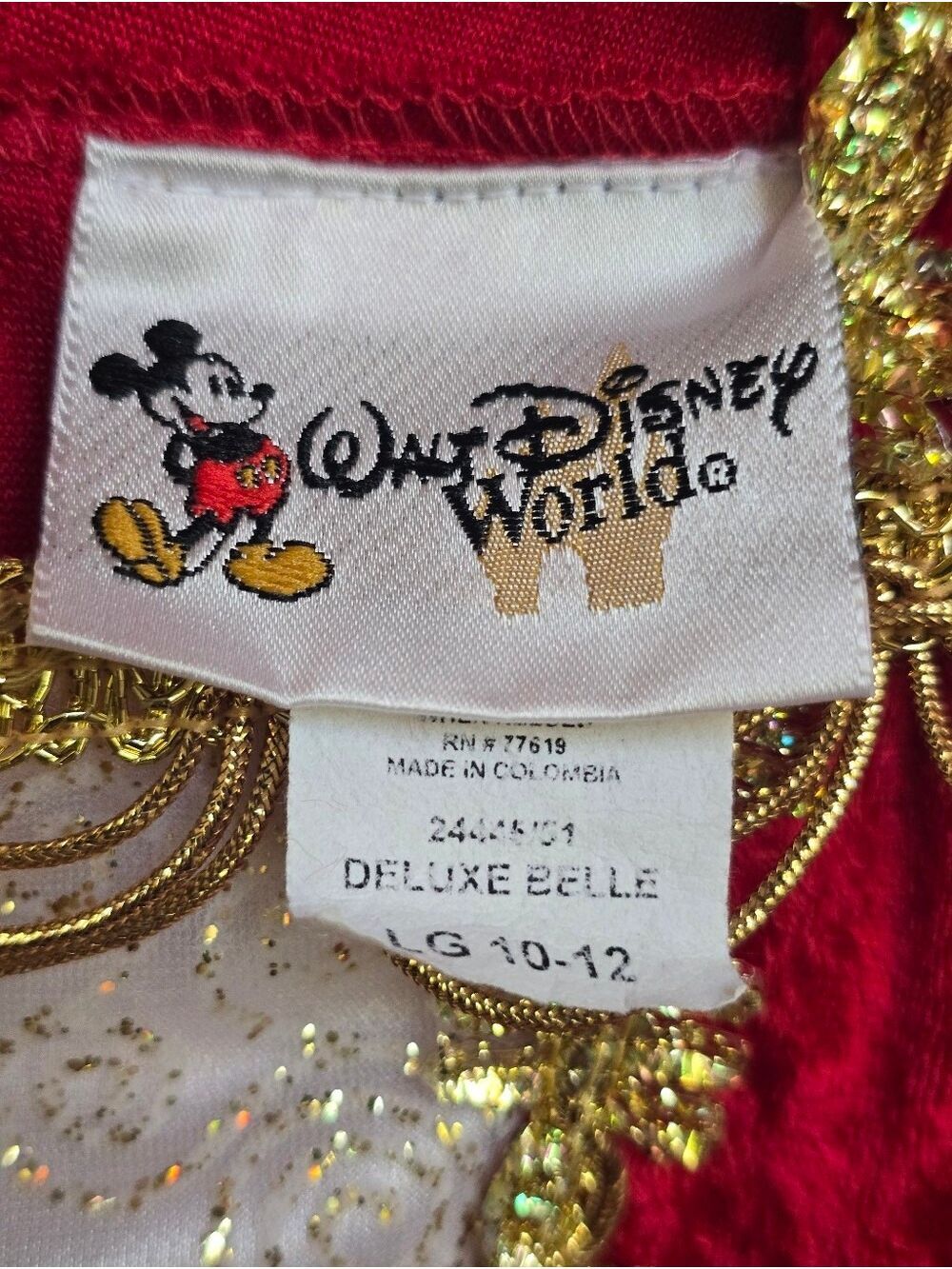 Walt Disney World Deluxe Belle Princess Costume Dress Girls L 10-12 - Picture 16 of 17